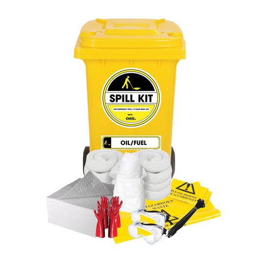 Spill Kit (Oil/Fuel) - 120 Litres (Wheelie Bin Type)