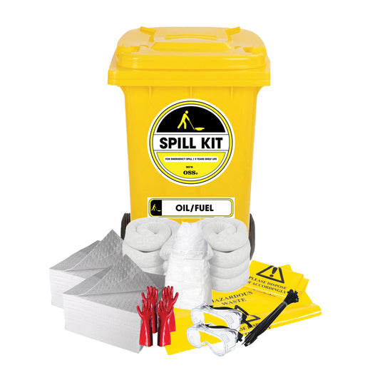 Spill Kit (Oil/Fuel) - 240 Litres (Wheelie Bin Type)